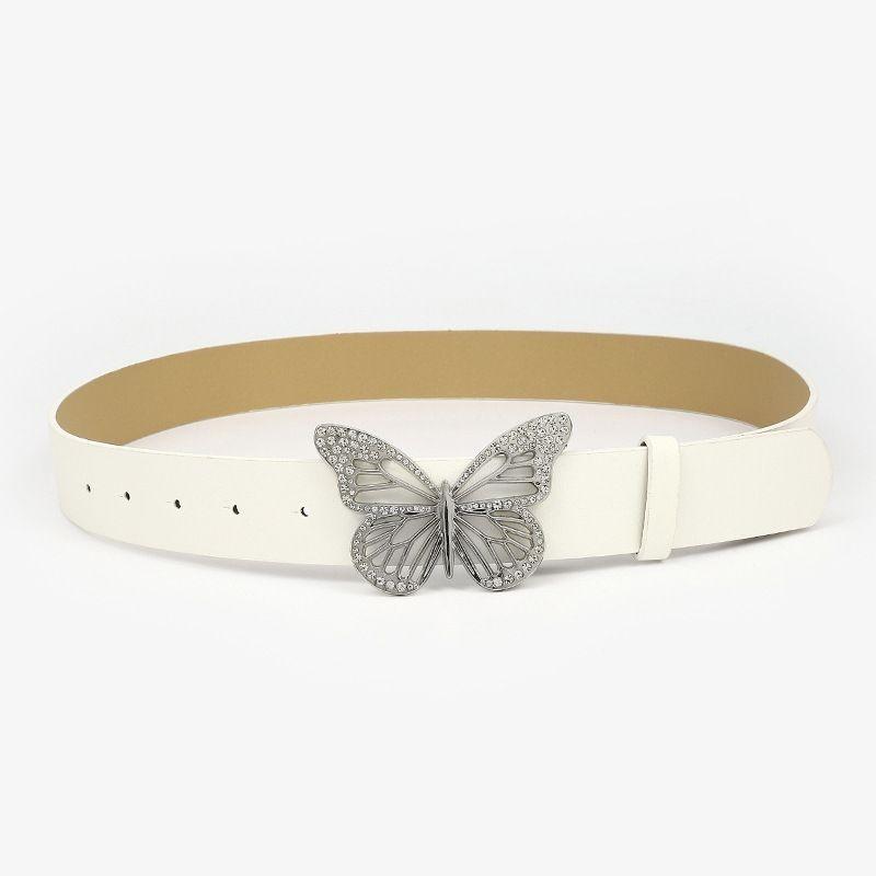 Inlaid Rhinestone Gorgeous Metal Butterfly Buckle Waist Belt For A Vintage Look Inspired