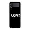Transparent Phone Case For Samsung Galaxy Z Flip 3 4 5 6 7 Hard Folding PC Z Flip3 Flip4 Cover Soccer Heartbeat