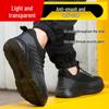 Four-Season Lightweight Breathable Men's Safety Shoes - Anti-Smash, Anti-Puncture, Non-Slip, Wear-Resistant EVA Sole.