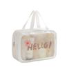 Large Capacity Cartoon PVC Cosmetic Bag Square Wash Pouch Cute Transparent Makeup Bag  Girl