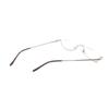 Reading 10 Power Metal Stylish Reading Senior Glasses H6020 [Henghao] Glasses, Options, Half-Moon Frame, Portable, Glasses, (Gold, +3.00)