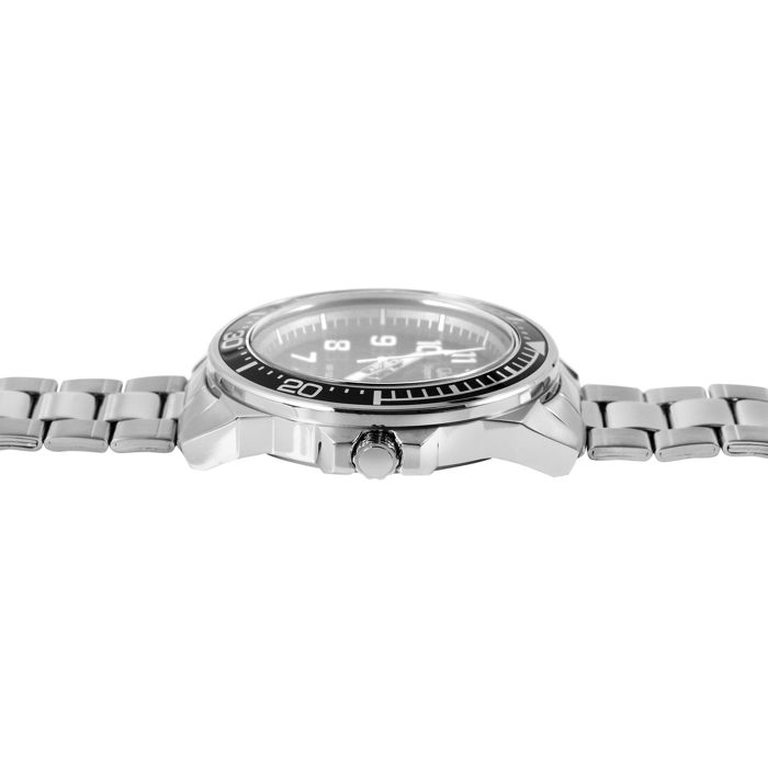 Watch - Q&;Q - Superior - Silver Stainless Steel - Black Dial 44 Mm - Water Resistant 10 ATM