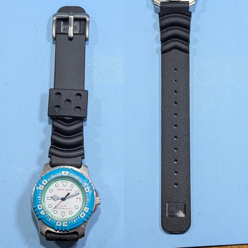 SEIKO ALBA AQUAGEAR and strap working K-95 (Battery replaced, condition)
