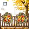 Wreath Front Door 24IN Autumn Maple Leaves Wreaths Fall Harvest Door Wreaths with Pumpkin Large Door Wreath for Thanksgiving Halloween Farmhouse