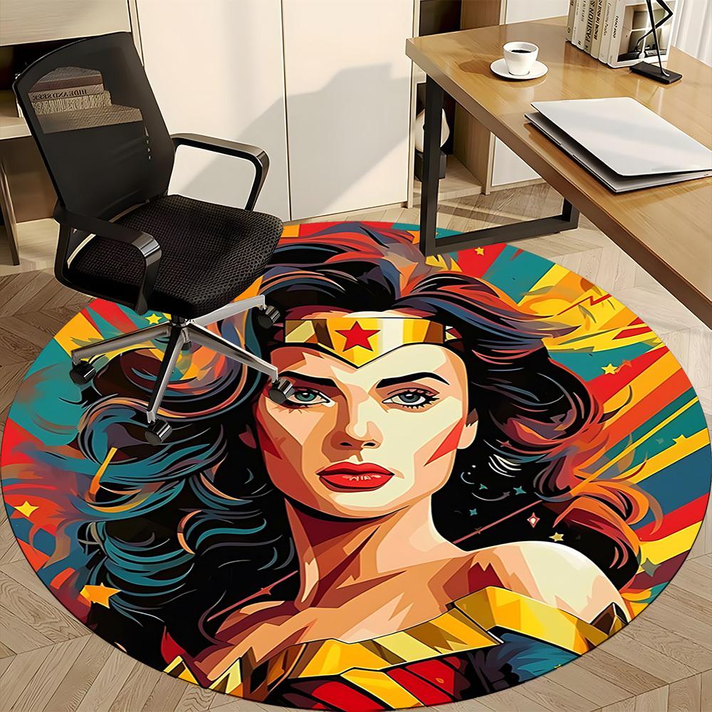 1pc Wonder Woman, Superhero Chair Carpet for Office Non-Slip, Indoor Non-Slip Washable Carpet, Non-Shedding Mat For Office yy251030075