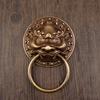 Tissting 3.7 x 5.5in Antique Bronze Lion Door Knocker,Antique Chinese Lion Head Door Rings Pull Handle Knobs for Decorate Doors,Window, Cabinets,