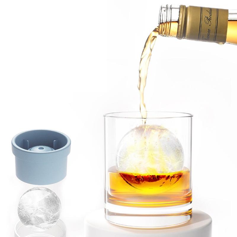 1Pc Ice Ball Maker Mold Silicone Lid Round Sphere Cube For Cocktail Whiskey