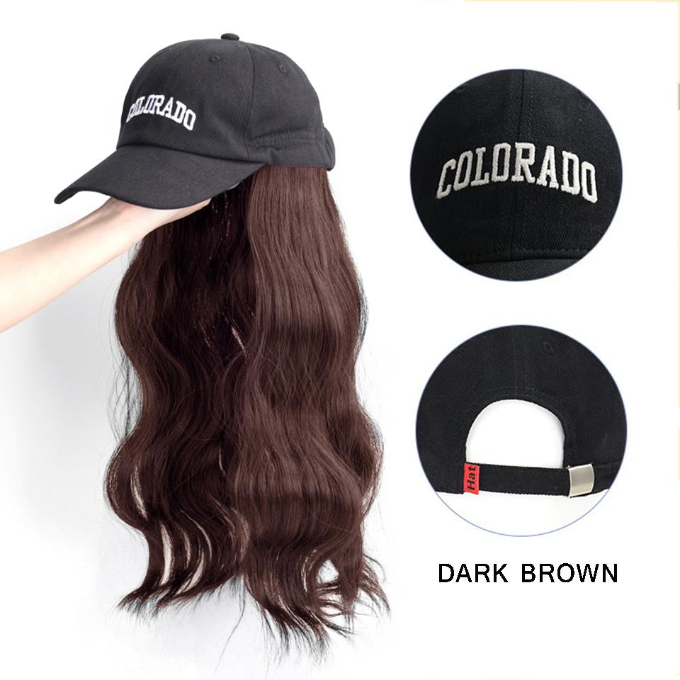 Synthetic Baseball Cap Hair Wig Pink Cap Hair Extensions Naturally Connect  Adjustable Hat Wig Heat Resistant Daily Use Wig