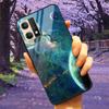 For Oppo Reno7 4G Case Fashion Tempered Glass Moon Star Bumper Cases for Oppo Reno 7 4G Phone Cases CPH2363 Luxury Funda Capa
