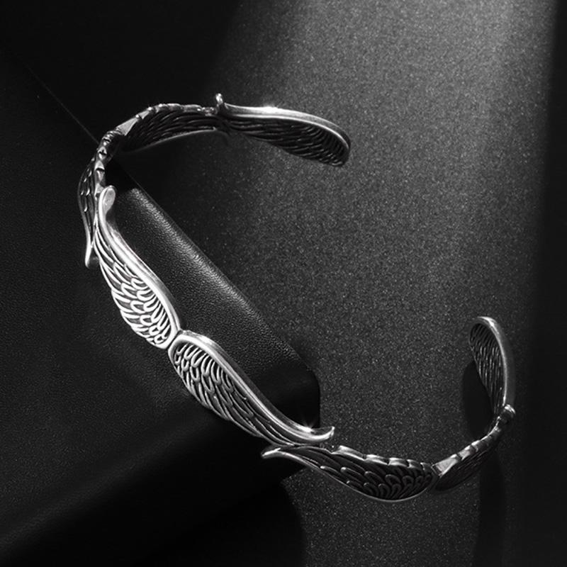 Retro Angel Wings Bracelets Men Women Punk Silver Color Adjustable Bracelets Unisex Accessories On Hand Wrist Gift for Lovers