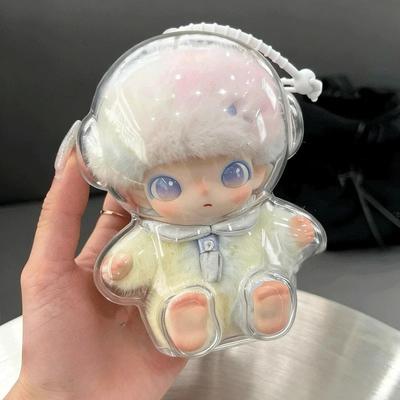 Transparent Acrylic Case for DIMOO Dolls Portable Protective Storage Cover Figure Display Organizer Box for Doll Collection