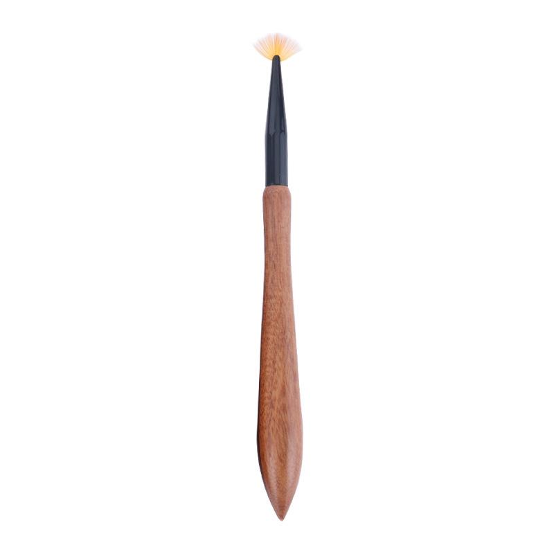 Japanese Sandalwood Nail Art Brush Set - 12-Piece Gourd Handle Wood Rods for Gel Polish and Liner Art
