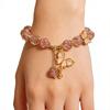 Glass Bead Butterfly Pendant Bracelet Rose Garden Design Offering Comfortable Beads Bracelet for Special Occasions