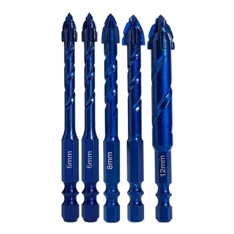 Serrated Drill with Misaligned Alloy Triangular Drill Wear-Resistant Easy to Drill Holes for Ceramic Tiles