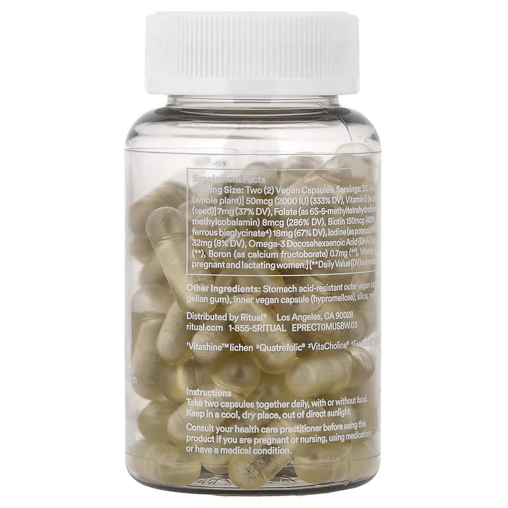 Ritual, Essentials for Women, Prenatal Multivitamin, Citrus, Veggie Capsules, 60 Capsules