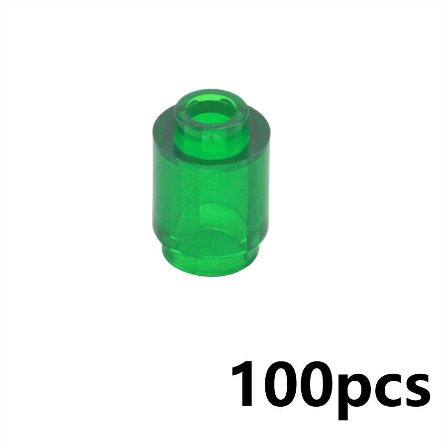 MOC DIY Compatible 100Pcs 3062 Brick Round 1 X 1 Open Stud Transparent Cylinder Building Blocks Assmble Particle Kid Toy Gift