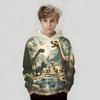Herbst Komfortabel Sport Freizeit Langarm Pullover Kapuzenpullover Kinder Spaß Tier Buchstaben Muster Locker Vielseitig Taschenlos 3D Kapuzenpullover