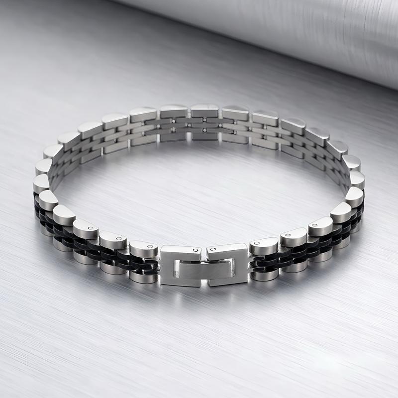 Heren RVS 5-delige schakelarmband voor Man Vrouw Sieraden Waterdicht Cadeaus Armbanden 8MM Breedte Horlogeband Stijl