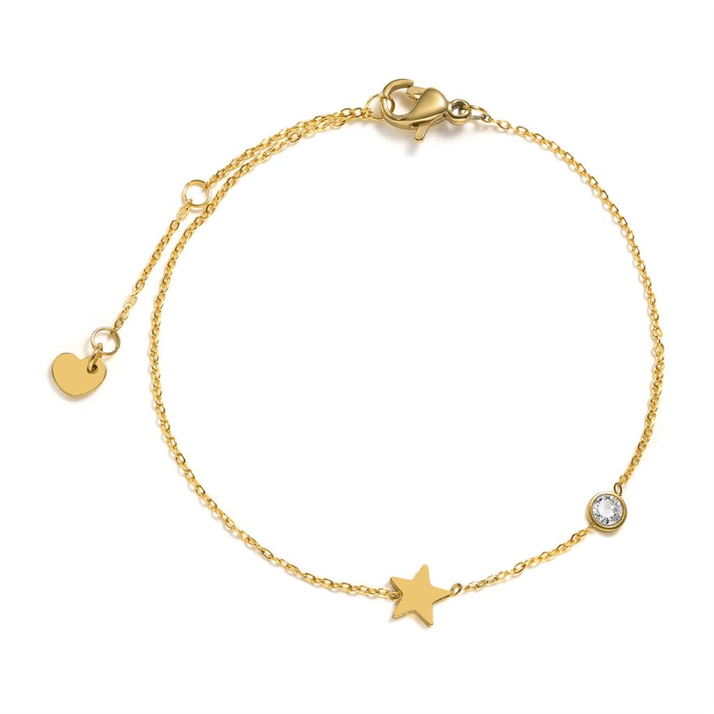 Birthstone Zirconia Thin Chain Link Cross Bracelet Stainless Steel Women's Adjustable Link Stacked Layered Chain Bracelets