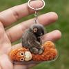 Monkey Keychain Pendant Cute 2D Flat Acrylic Pendant Punch The Monkey Holding Orangutan Plush Toy Keychain Bag Charm Gift for Friends