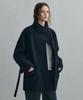 AUBOUR Vent Wool Half Coat (Deep Navy)