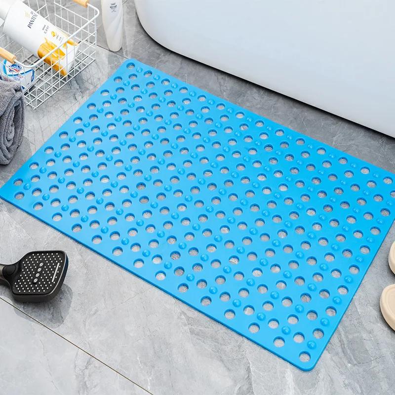 Bathroom Mat with Suction Cup Round Hole Design Non Slip Anti Fall Bathroom Mat Massage Ring Quick Drain Bathroom Toiletries
