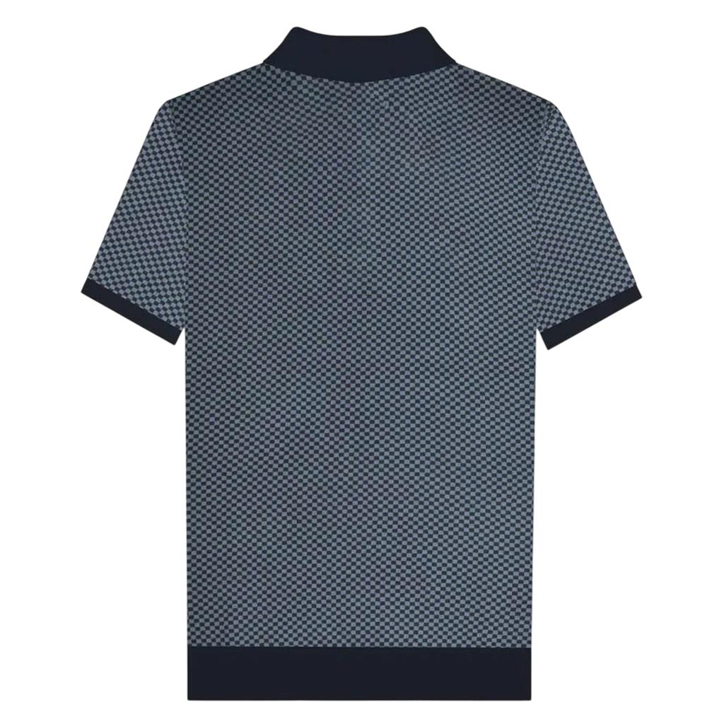 Lambretta Mens Knitted Quarter Zip Polo Shirt