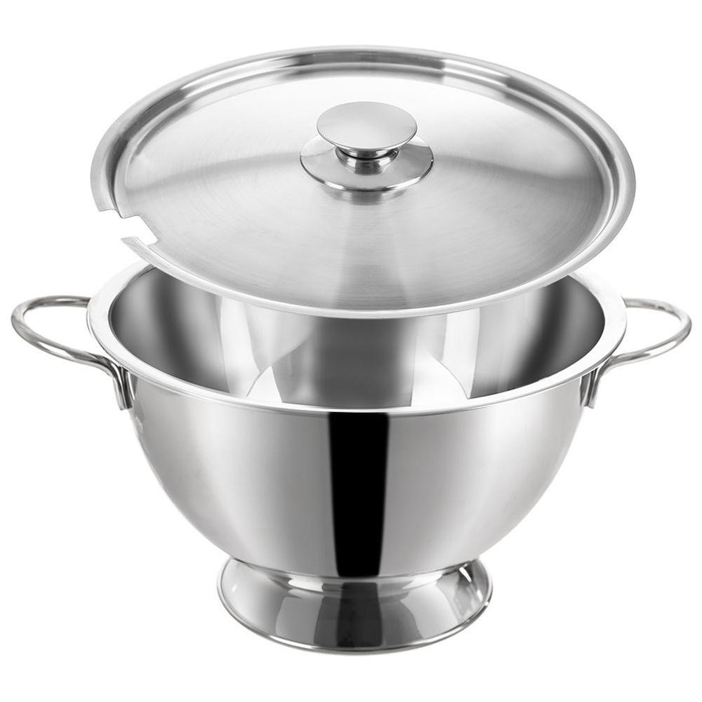 Zuppiera in Acciaio Inossidabile con Coperchio con Slot per Mestolo 4.5L