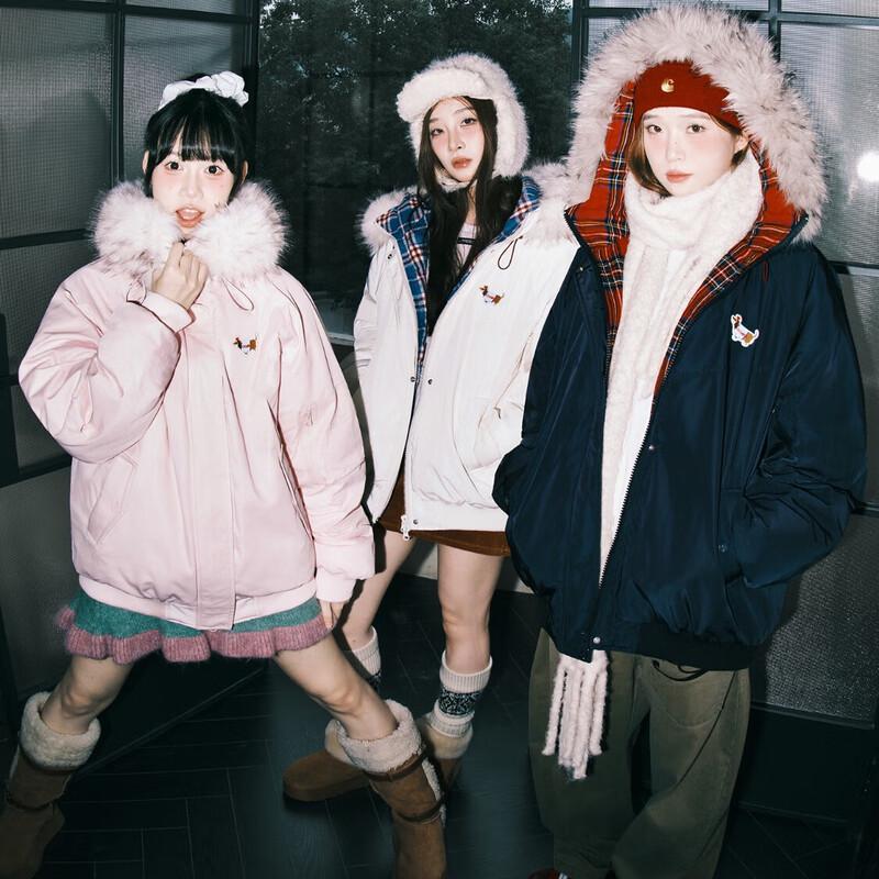 LEMANISM American Trendy Hooded Winter Parka with Detachable Fur Collar