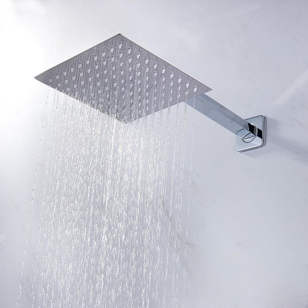 Overhead Rain Shower Head 8 Inch with Swivel Joint for Flexible Positioning Compatible with Standard G 1/2 Plumbing