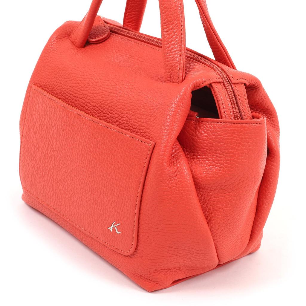 Shrink Leather Handbag with Less Noticeable Scratches Coral 78781 [Kitamura] 2-way Z-0637 Women's [Pink]