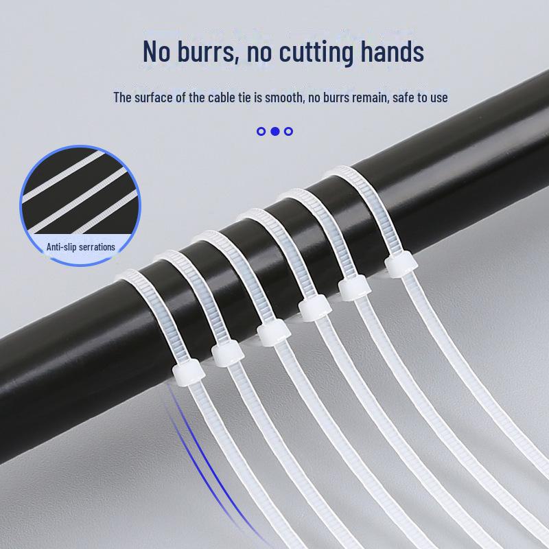 White Nylon Self-Locking Cable Ties - Strong, Durable Wire Fasteners