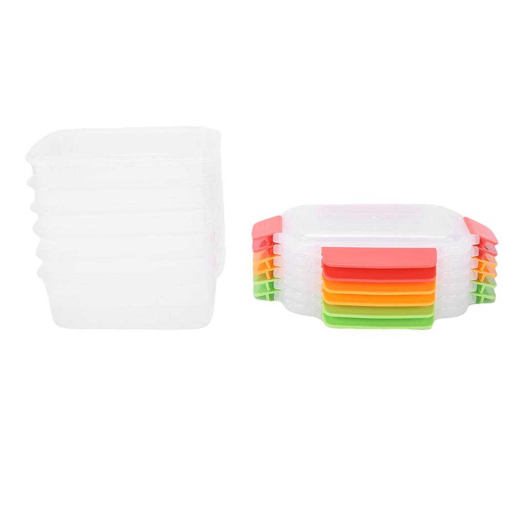6 Pcs Food Storage Container Set 750ML Stackable Reusable PP Food Storage Box with Sealing Lid for Microwave Fridge