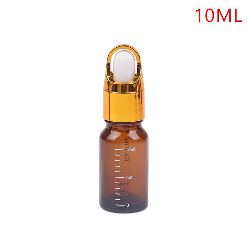 1PC 5-100ml Dropper Bottles With Scale Reagent Eye Drop Amber Glass Aromatherapy Liquid Pipette Bottle Refillable Bottles Travel
