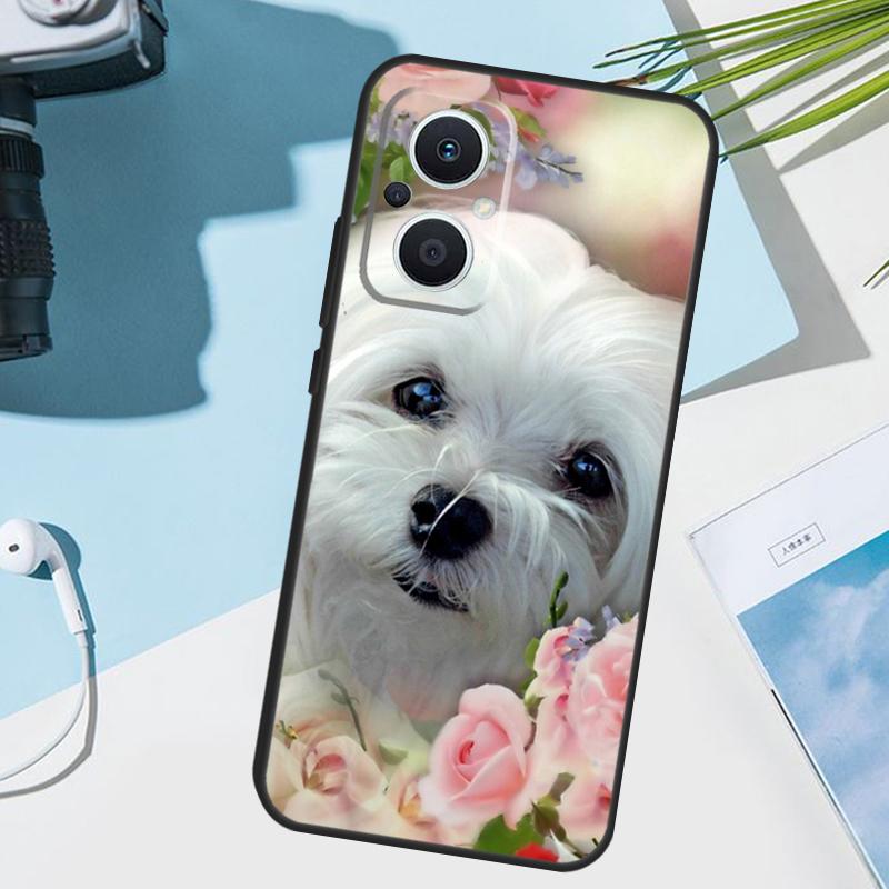 

Cartoon Maltese Dog Cover For OPPO Reno 12 F 13F 14F 11F 10 11 13 14 Pro 7 8 Lite OPPO Find X9 X5 X6 X8 Pro Case OPPO Reno13