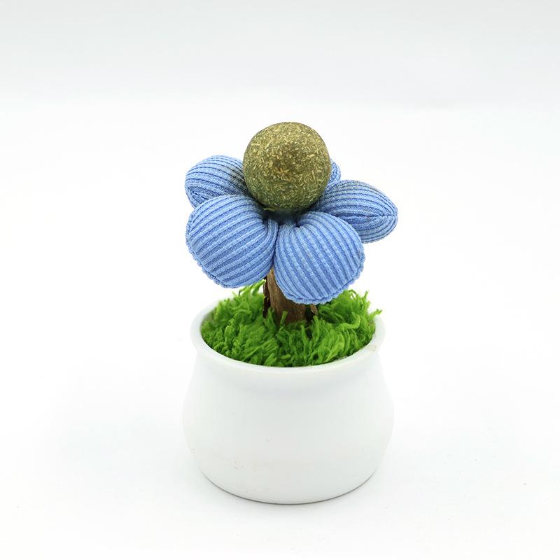 Catnip Balls, Cat Gnawing Toys, Cute Flowerpot Cat Toys, Wooden Tianliao Teething Sticks, Self-entertaining and Boring Toys for Kittens