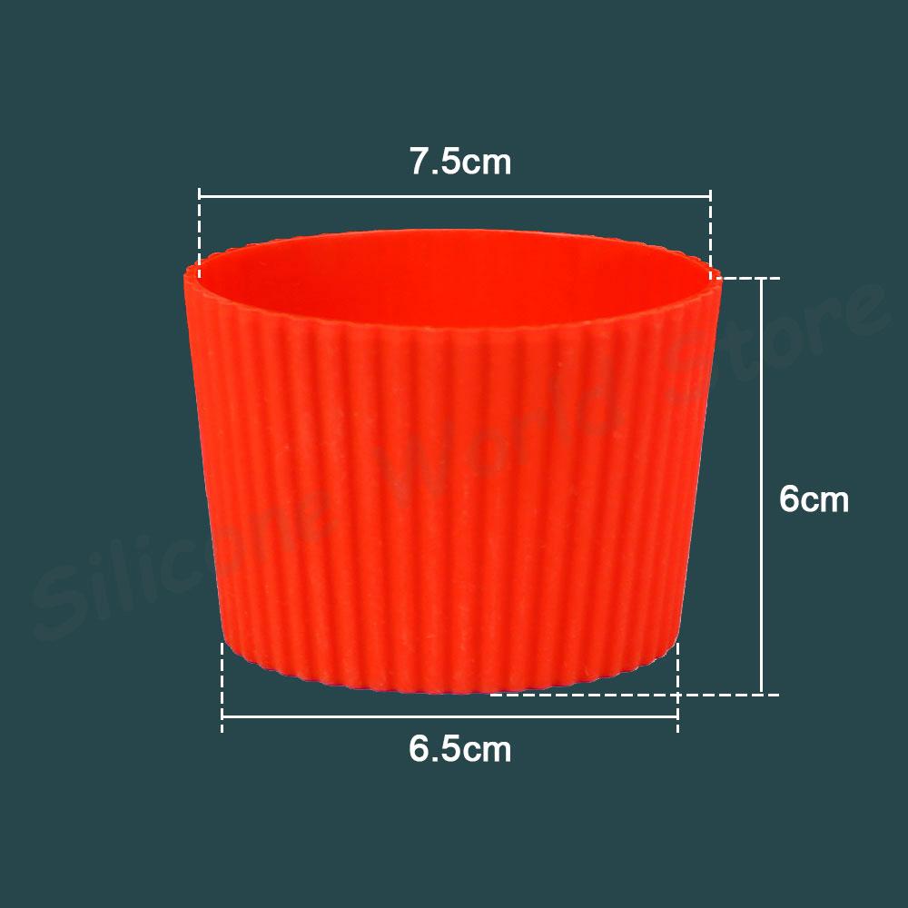 Silicone World Silicone Anti scalding Anti Slip Coffee Cup Cover Universal Tapered Thread Cup Sleeve Mug Ceramic Glass Cup Cover