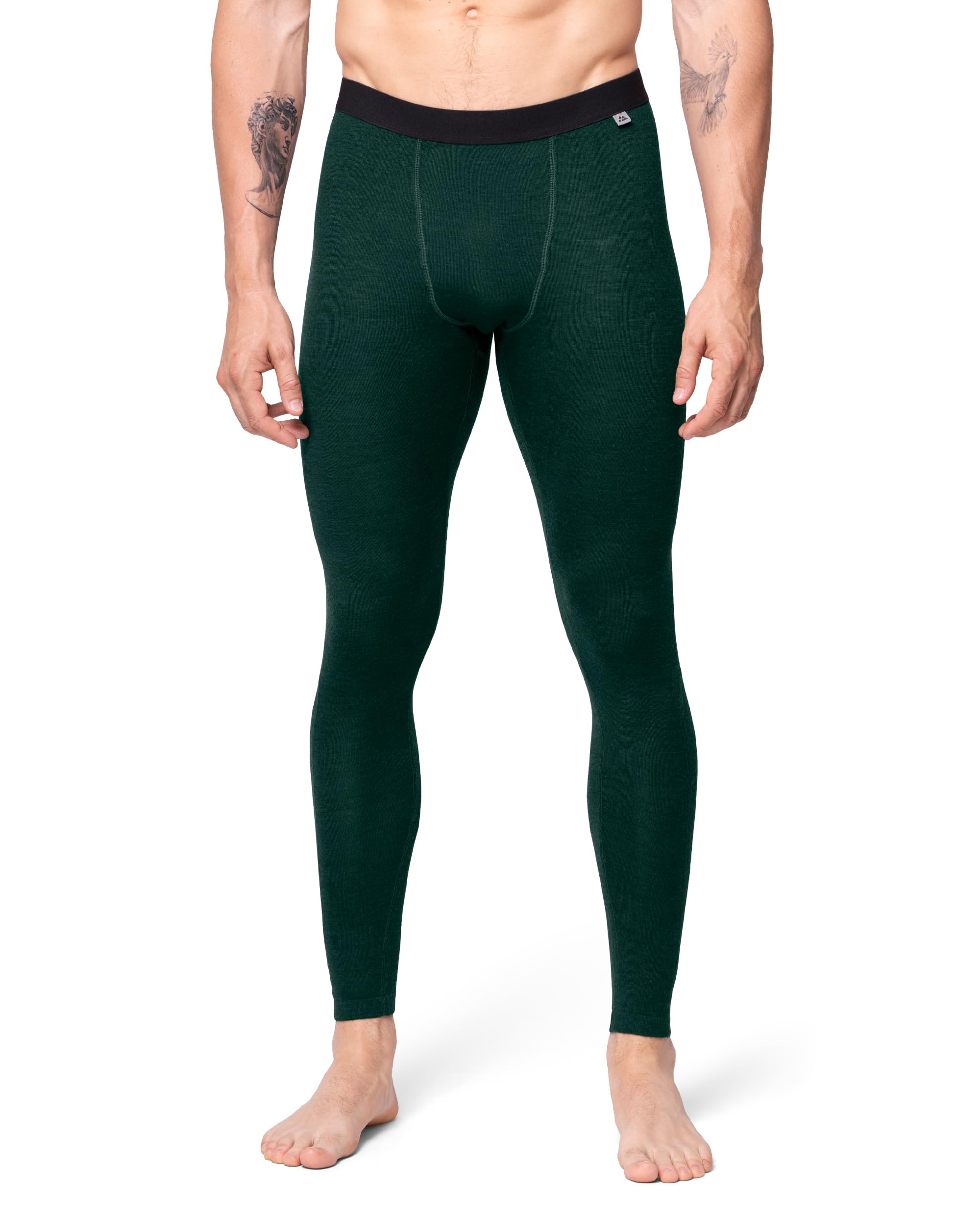

DANISH ENDURANCE Базовый слой из мериносовой шерсти и с или без передней вставки, темный, размер M, мужские леггинсы, дышащий, антибактериальный, устойчивый к запаху, с отверстием, зеленый,
