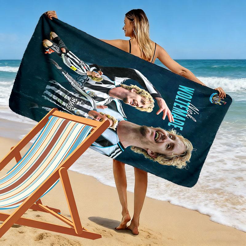 Newcastle United Print Beach Towel, Large Soft Quick Dry Towel for Beach Camping Swimming