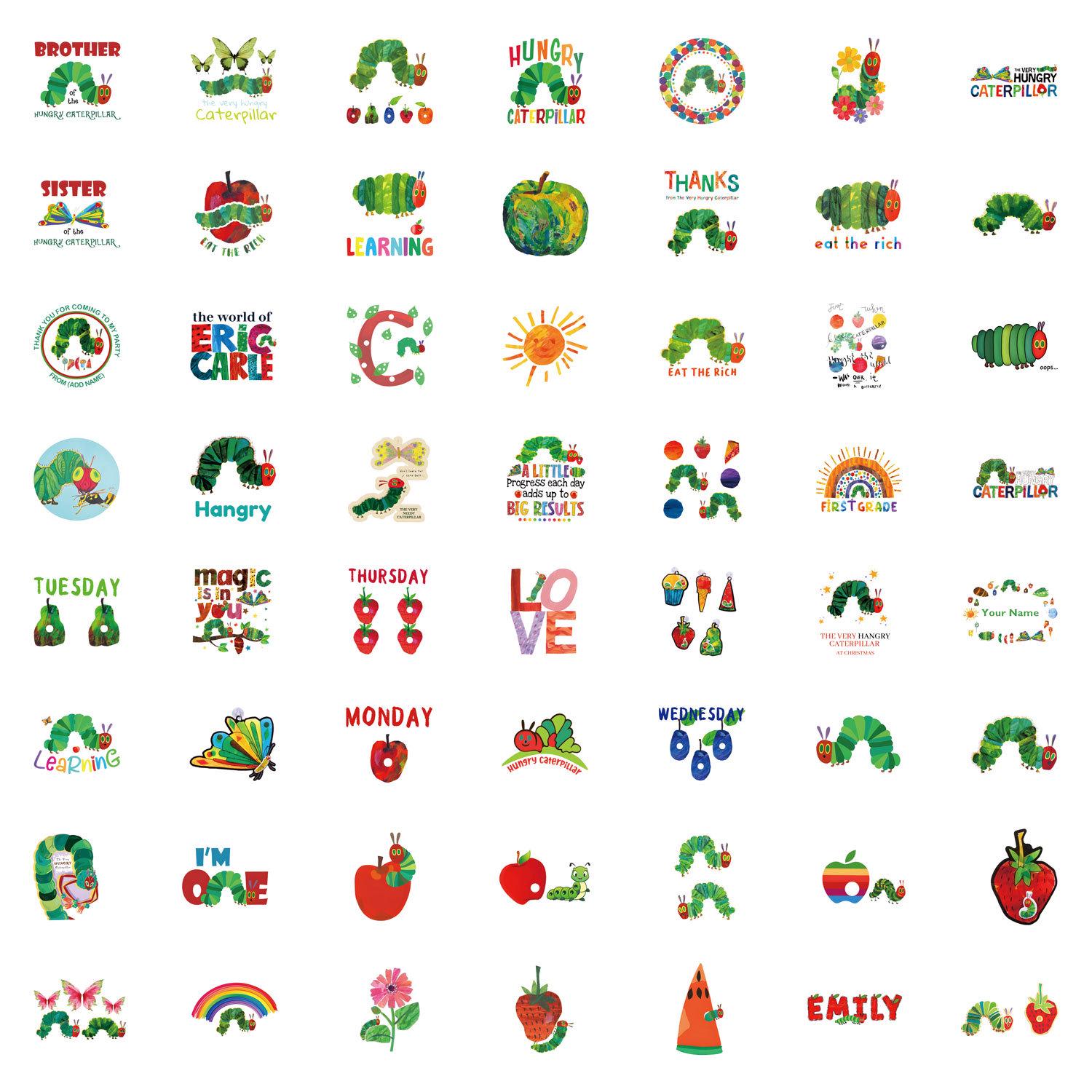

The Hungry Caterpillar Graffiti Stickers - 55 Sheets for Cars, Luggage, and Cups