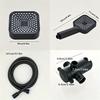 Modern Dual Square Shower Head Set Wall Mount High Flow Multi Spray System with Rotatable Bracket Flexible Hose Anti-Clog Nozzle