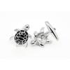 2024 New Men's Cufflinks For French Black Turtle Tuxedo Shirt Stainless Steel Brass Metal Shirt Button Cufflinks Anniversary