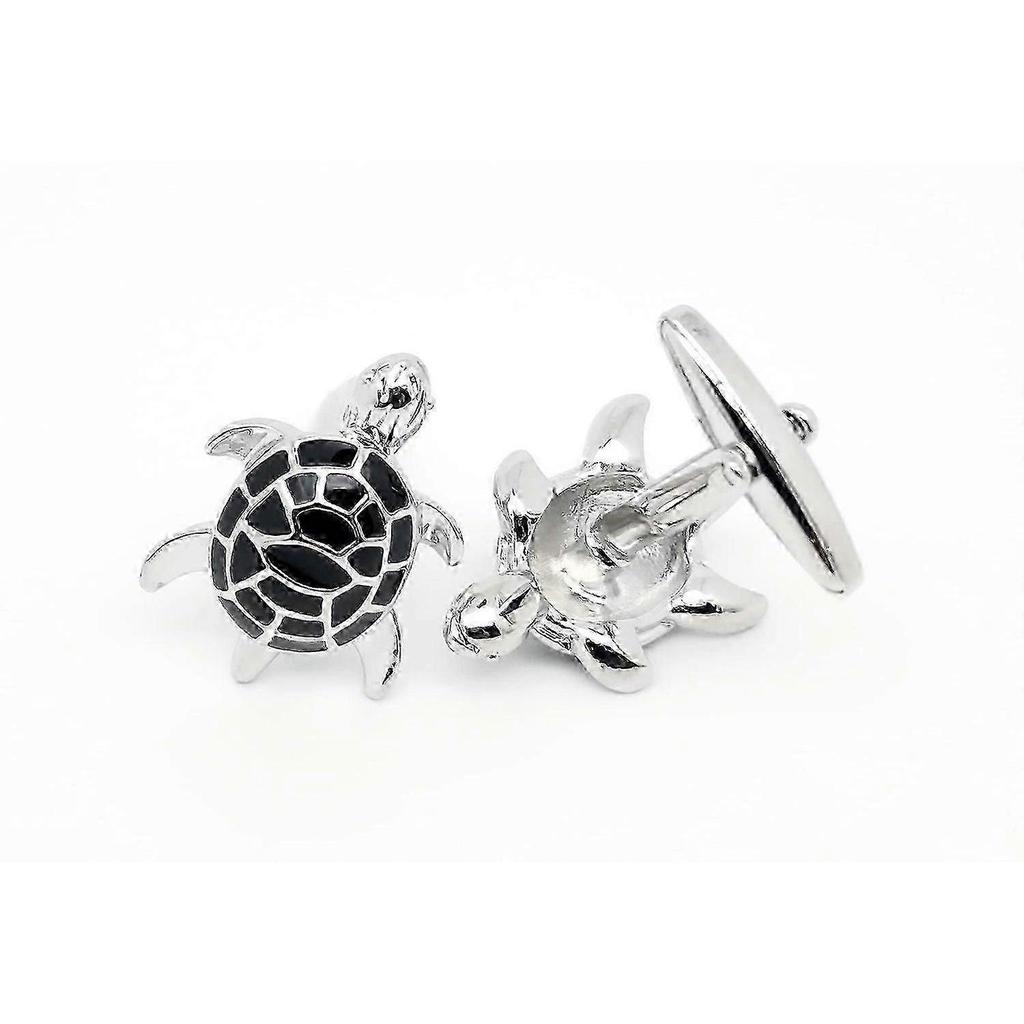 2024 New Men's Cufflinks For French Black Turtle Tuxedo Shirt Stainless Steel Brass Metal Shirt Button Cufflinks Anniversary