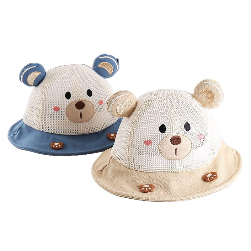 Infant Sun Protection Bear Hat – Breathable Mesh Bucket for Boys & Girls