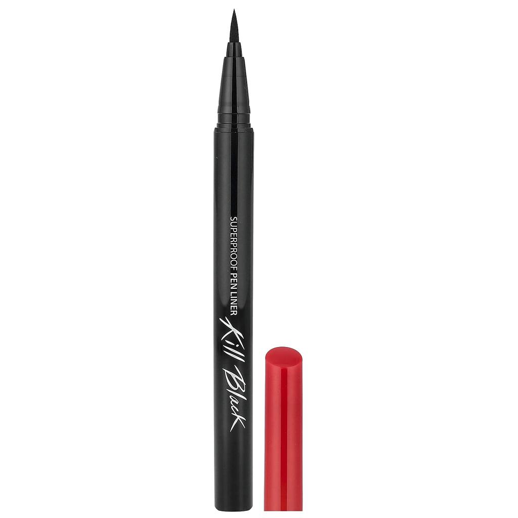 Clio, Superproof Pen Liner, Kill Black, 01 Black, 0.55 ml (0.01 fl oz)