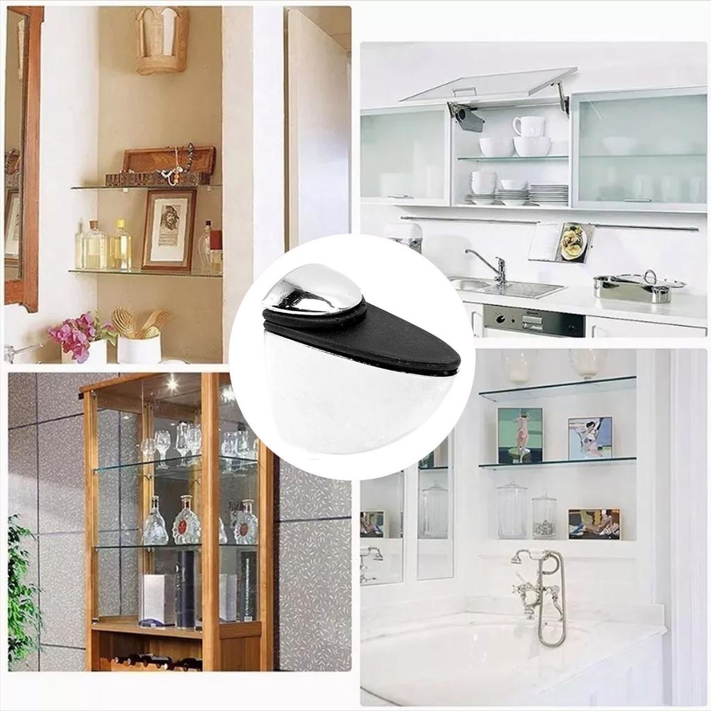 12PCS Glass Partition Clamps Panel Fixing Clip Desk Divider Support Clamp Glossy Finish 1‑10mm