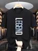 Men'S Short-Sleeve T-Shirt with Letter Prints - Trendy Street Style Round-Neck Top   Fun Trendy Graphic Print Short Slee