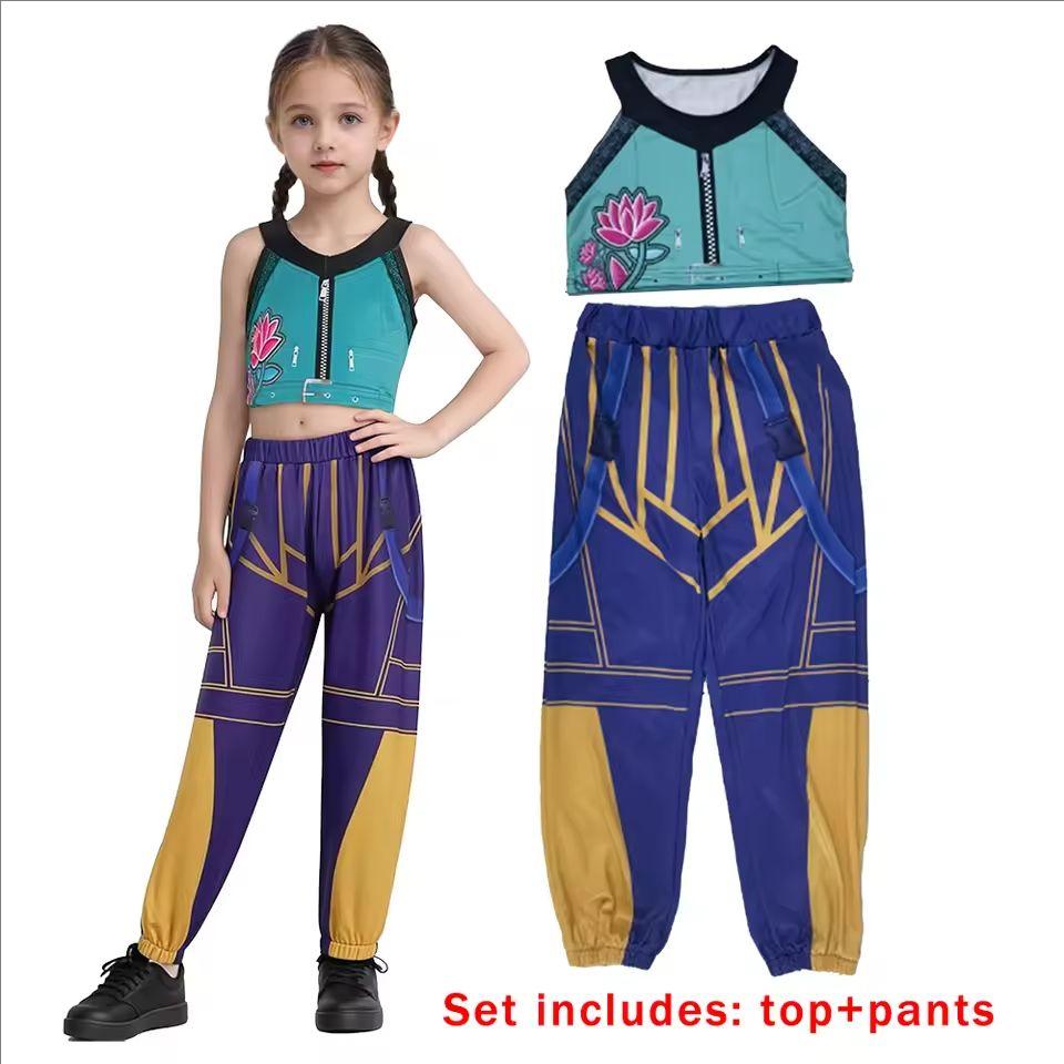 Anime K-Pop Rumi Zoey Demon Hunter Cosplay Kpop Rumi Zoey Mira Cosplay Heldress Barn Jenter Stil Barn Sceneopptredenskostymer