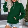 Women's Loose Fit Zip Up Sweatshirt Color Round Neck Long Sleeve Top