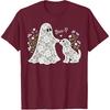 Boo-P Floral Ghost and Dog Halloween Boop Humor Design T-Shirt